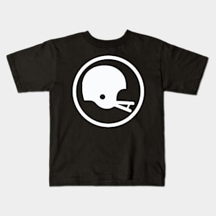 Two-Bar Helmet Minimalist Logo (White Large) Kids T-Shirt